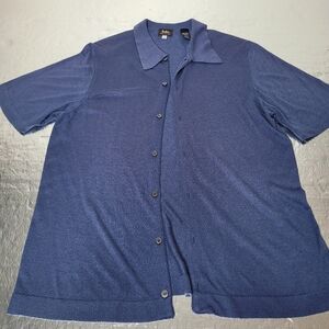 Neiman Marcus Made In Italy Button Down Men's Medium Acrylic/Rayon Soft Shirt